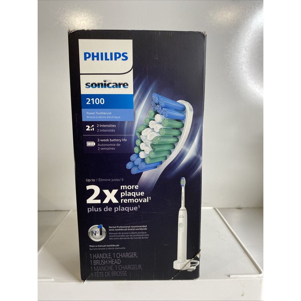 Open Box-Philips Sonicare - 2100 Rechargeable Toothbrush -White-with Brush Head